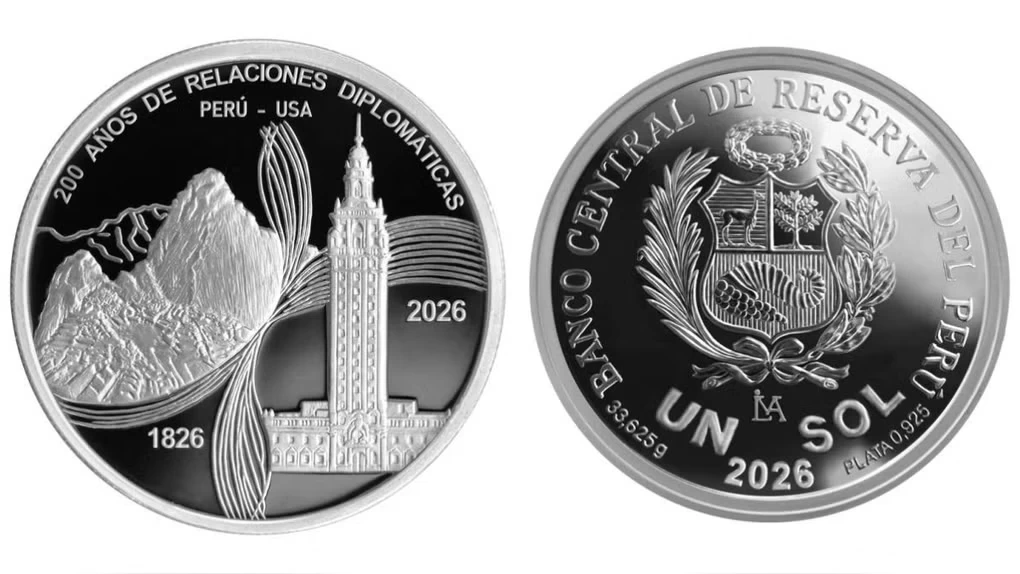 BCRP lanza moneda por bicentenario Perú–USA